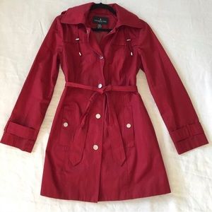 London Fog Waterproof Hooded Trench Coat Jacket